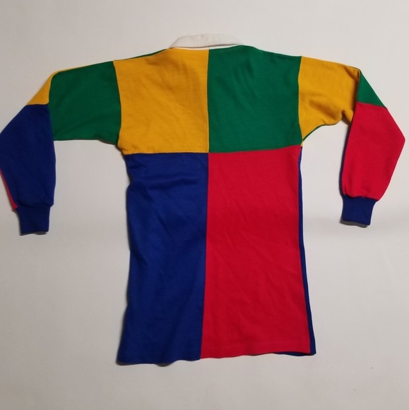 Vintage COLOR BLOCK England Cambridge Rugby Polo - Picture 2 of 6